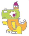 絵画・写真コンテストシンボルキャラクター ピクチャノサウルス