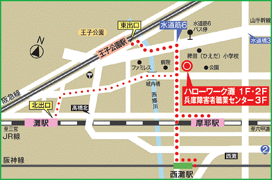 兵庫障害者職業センターの地図