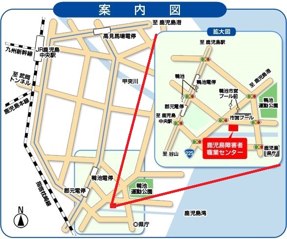 鹿児島障害者職業センター 地図