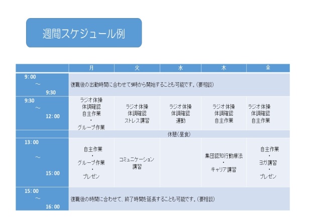 週間スケジュール