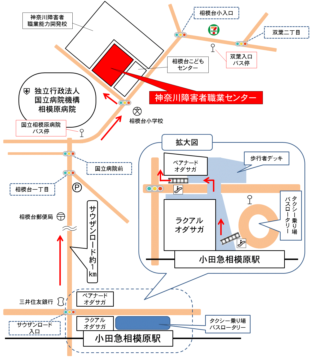 神奈川障害者職業センターの地図