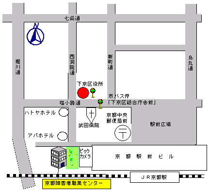 京都障害者職業センターの地図