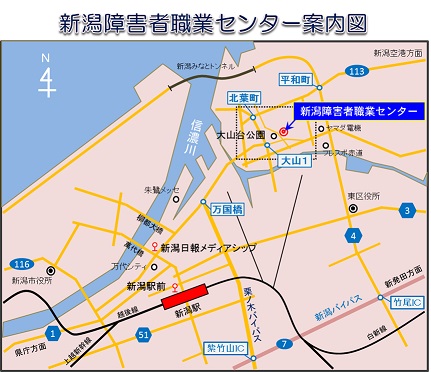 新潟障害者職業センターの地図