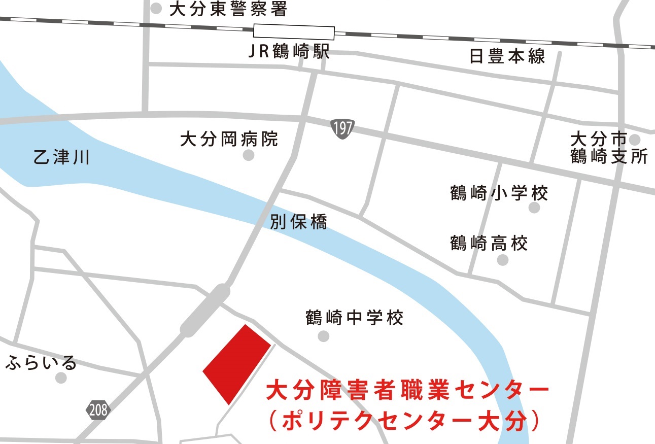 大分障害者職業センターの地図