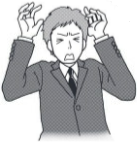 不安に思っている男性