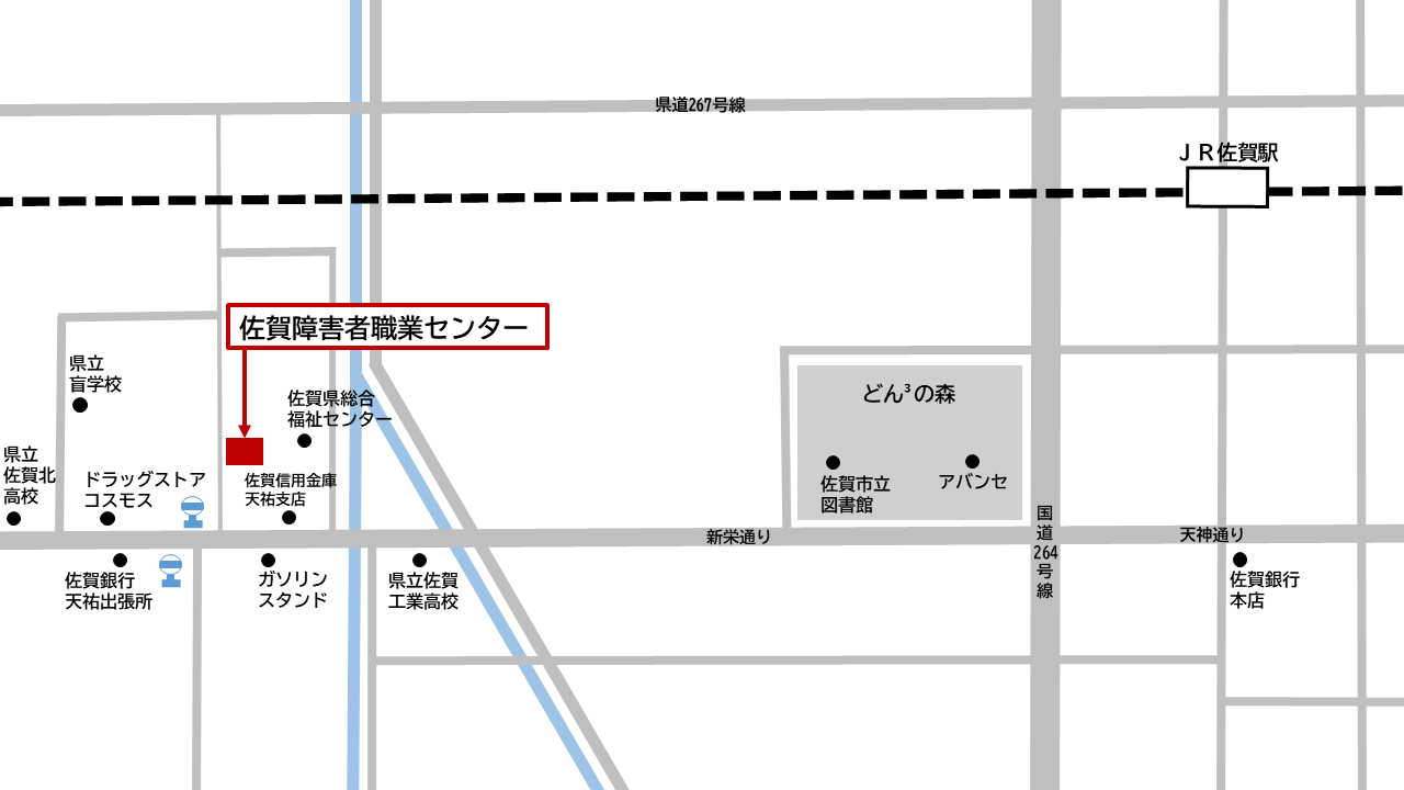佐賀障害者職業センター周辺地図を表した画像