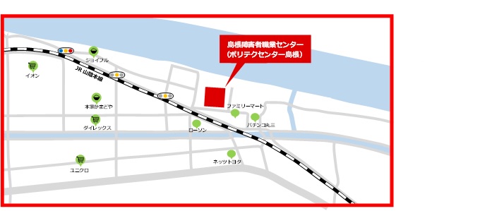 島根障害者職業センターの周辺地図