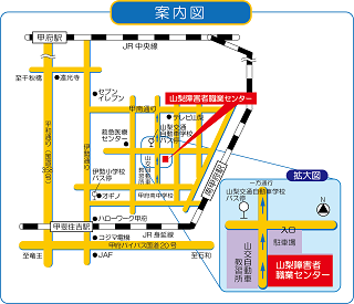 山梨障害者職業センターの地図