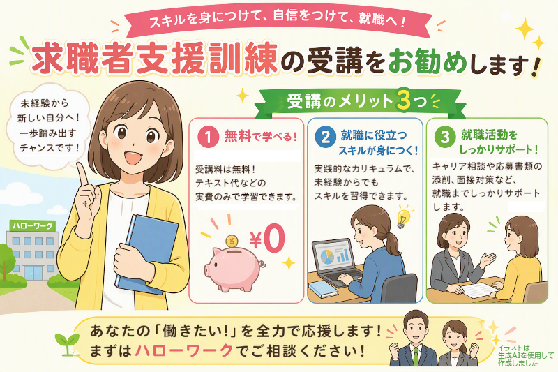 求職者支援訓練の受講をお勧めします！