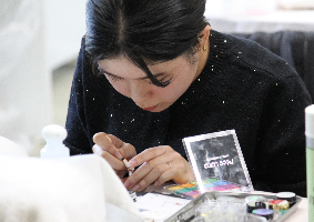 ネイル施術競技風景の写真