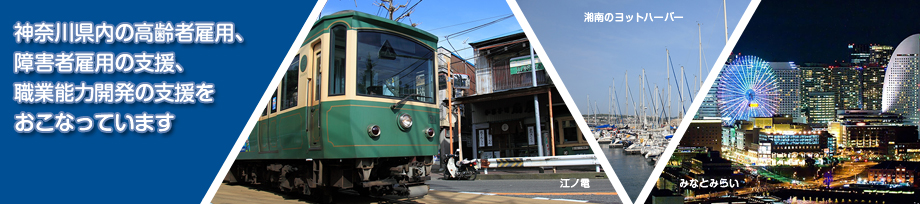 神奈川県内の高齢者雇用、障害者雇用の支援、職業能力開発の支援をおこなっています