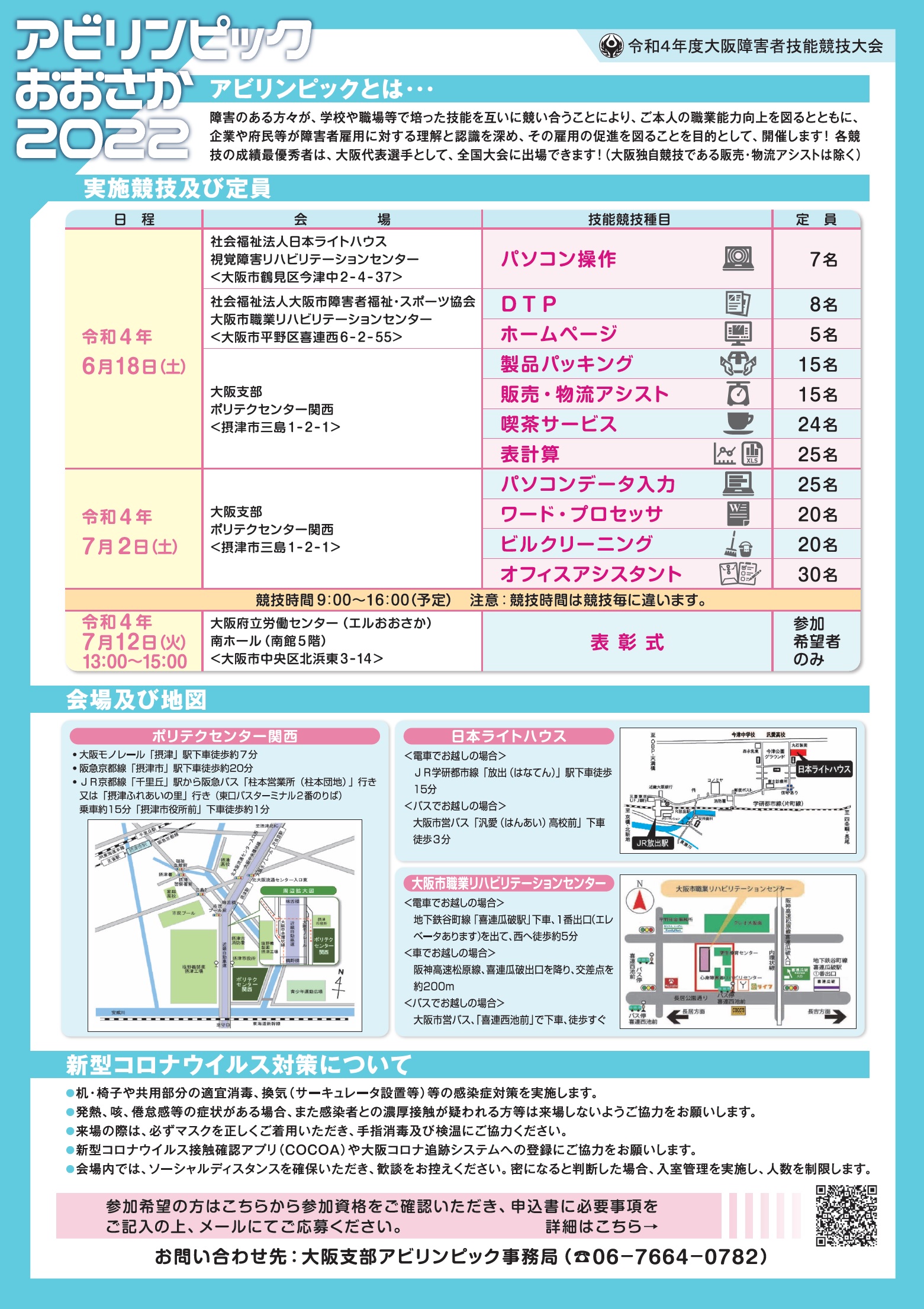 アビリンピックおおさか２０２２リーフレットイメージ（裏）