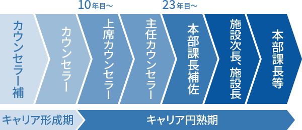 障害者職業カウンセラー職のキャリアパス［総合職（全国転勤型）］